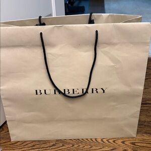 Burberry Beige Shopping Bag with Black Handles
